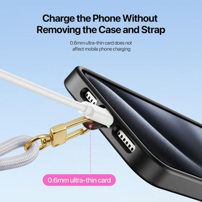 DUX DUCIS Garden Series Begonia Pattern Adjustable Short Phone Lanyard(Grey) - Lanyards & Wrist Straps by DUX DUCIS | Online Shopping UK | buy2fix