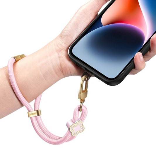 DUX DUCIS Garden Series Begonia Pattern Adjustable Short Phone Lanyard(Light Pink) - Lanyards & Wrist Straps by DUX DUCIS | Online Shopping UK | buy2fix