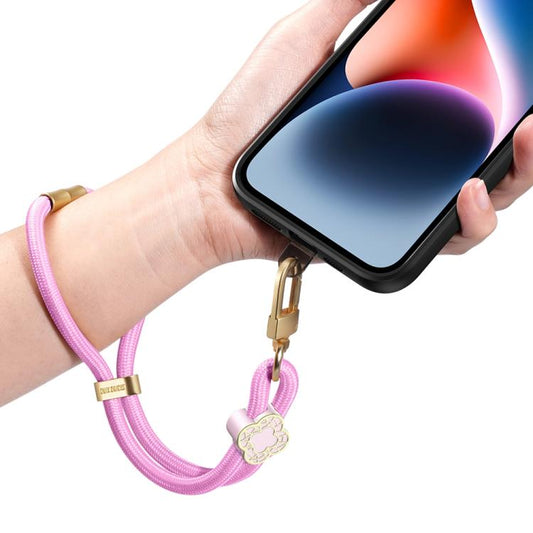 DUX DUCIS Garden Series Begonia Pattern Adjustable Short Phone Lanyard(Pink) - Lanyards & Wrist Straps by DUX DUCIS | Online Shopping UK | buy2fix