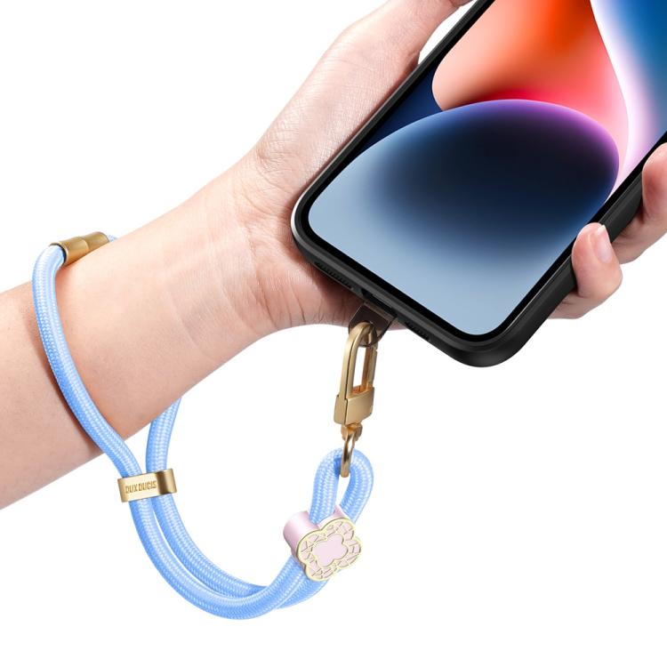 DUX DUCIS Garden Series Begonia Pattern Adjustable Short Phone Lanyard(Sky Blue) - Lanyards & Wrist Straps by DUX DUCIS | Online Shopping UK | buy2fix