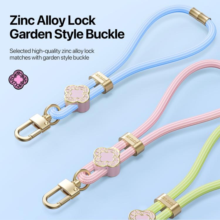 DUX DUCIS Garden Series Begonia Pattern Adjustable Short Phone Lanyard(Sky Blue) - Lanyards & Wrist Straps by DUX DUCIS | Online Shopping UK | buy2fix