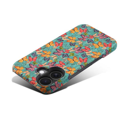 For iPhone 16 Denior A16 Flower Language Series MagSafe PC Phone Case(Butterflies) - iPhone 16 Cases by Denior | Online Shopping UK | buy2fix