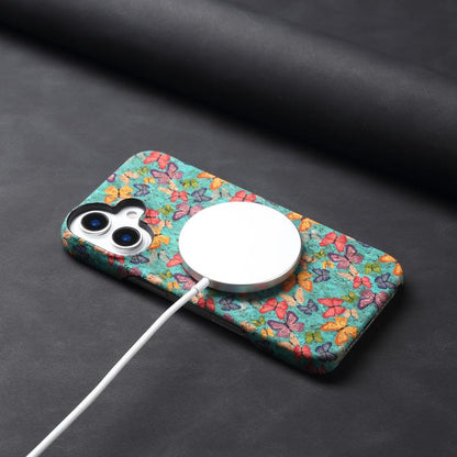 For iPhone 16 Plus Denior A16 Flower Language Series MagSafe PC Phone Case(Butterflies) - iPhone 16 Plus Cases by Denior | Online Shopping UK | buy2fix