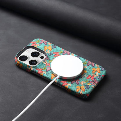 For iPhone 16 Pro Denior A16 Flower Language Series MagSafe PC Phone Case(Butterflies) - iPhone 16 Pro Cases by Denior | Online Shopping UK | buy2fix