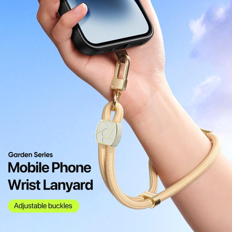 DUX DUCIS Garden Series Broken Ice Pattern Adjustable Short Phone Lanyard(Glaze Yellow) - Lanyards & Wrist Straps by DUX DUCIS | Online Shopping UK | buy2fix