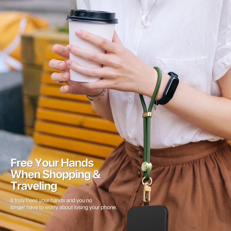 DUX DUCIS Garden Series Tile Pattern Adjustable Short Phone Lanyard(Army Green) - Lanyards & Wrist Straps by DUX DUCIS | Online Shopping UK | buy2fix