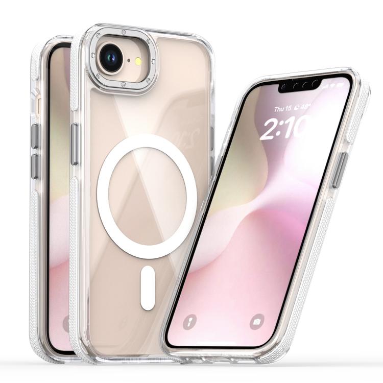 For iPhone 16e Dual-Color Clear Acrylic Hybrid TPU MagSafe Phone Case(Transparent) - iPhone 16e Cases by buy2fix | Online Shopping UK | buy2fix