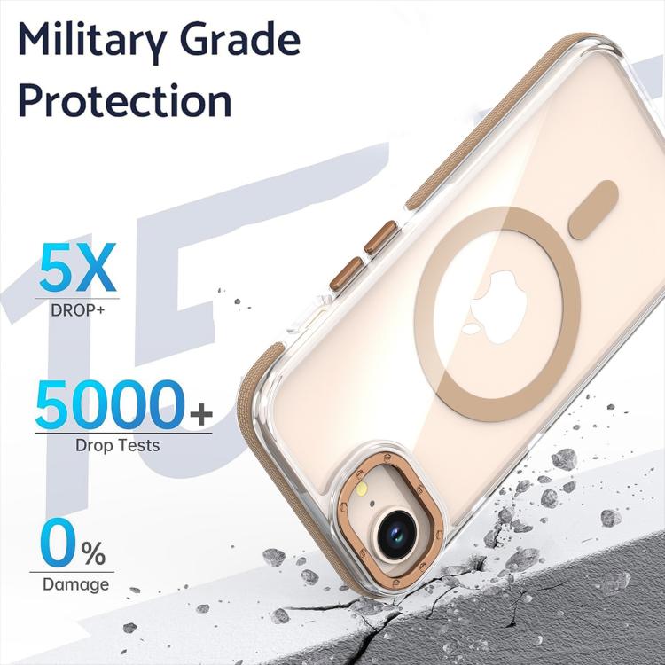 For iPhone 16e Dual-Color Clear Acrylic Hybrid TPU MagSafe Phone Case(Blue) - iPhone 16e Cases by buy2fix | Online Shopping UK | buy2fix