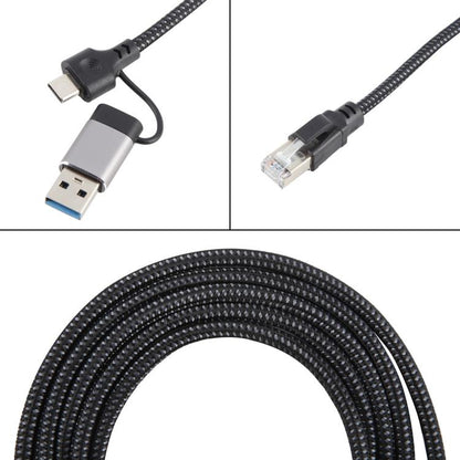 2m RJ45 to USB-C / Type-C Side Bend High Speed Network Card Ethernet Cable - Lan Cable and Tools by buy2fix | Online Shopping UK | buy2fix
