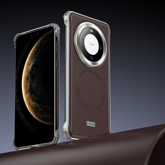 For Huawei Mate 60 Pro+ Metal Frameless MagSafe Leather Phone Case(Brown) - Huawei Cases by buy2fix | Online Shopping UK | buy2fix