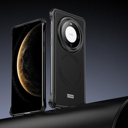 For Huawei Mate 60 Pro+ Metal Frameless MagSafe Leather Phone Case(Black) - Huawei Cases by buy2fix | Online Shopping UK | buy2fix