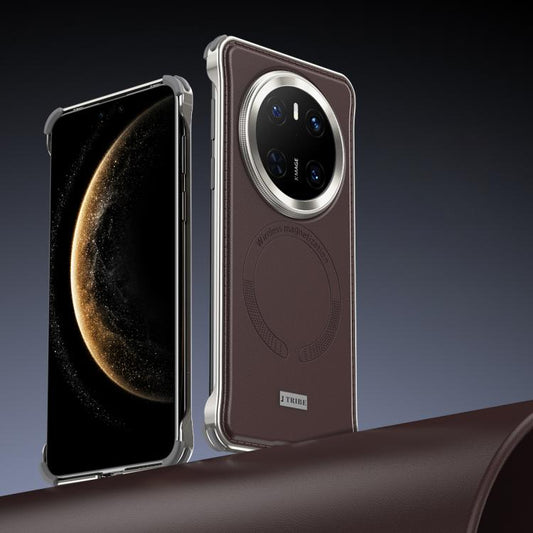 For Huawei Mate 70 Metal Frameless MagSafe Leather Phone Case(Brown) - Huawei Cases by buy2fix | Online Shopping UK | buy2fix