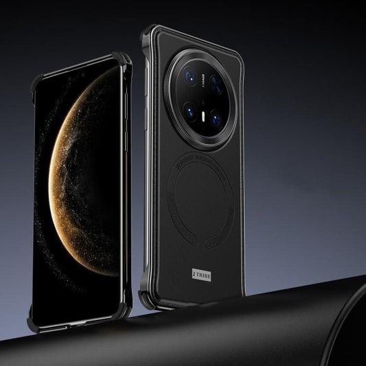 For Huawei Mate 70 Pro Metal Frameless MagSafe Leather Phone Case(Black) - Huawei Cases by buy2fix | Online Shopping UK | buy2fix