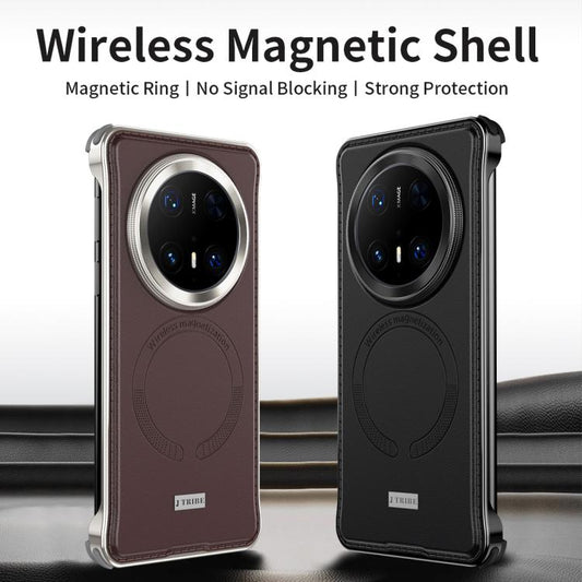 For Huawei Mate 70 Pro+ Metal Frameless MagSafe Leather Phone Case(Brown) - Huawei Cases by buy2fix | Online Shopping UK | buy2fix