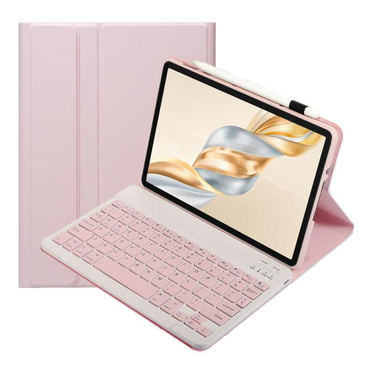 For Honor Pad X9 Pro 11.5 AH28 Ultra-thin Detachable Bluetooth Keyboard Leather Tablet Case(Pink White) - Others Keyboard by buy2fix | Online Shopping UK | buy2fix