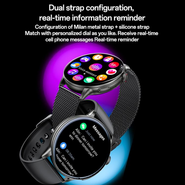 Yesido IO28 Smart Watch, 1.51 inch Screen, Support BT Call / Heart Rate(Black) - Smart Watches by Yesido | Online Shopping UK | buy2fix