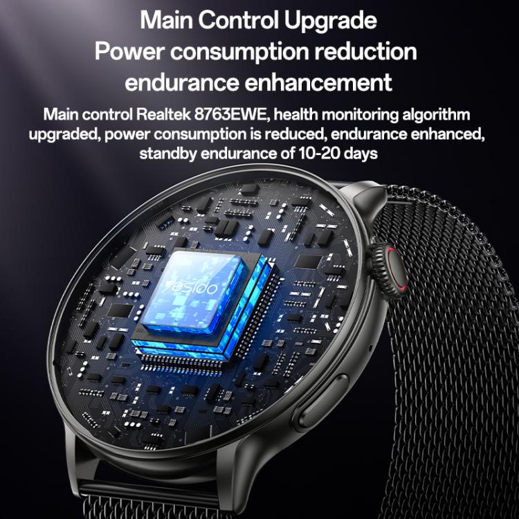 Yesido IO28 Smart Watch, 1.51 inch Screen, Support BT Call / Heart Rate(Black) - Smart Watches by Yesido | Online Shopping UK | buy2fix