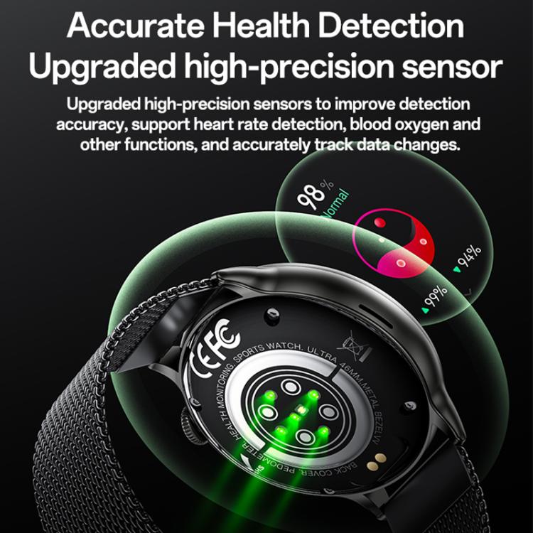 Yesido IO28 Smart Watch, 1.51 inch Screen, Support BT Call / Heart Rate(Black) - Smart Watches by Yesido | Online Shopping UK | buy2fix