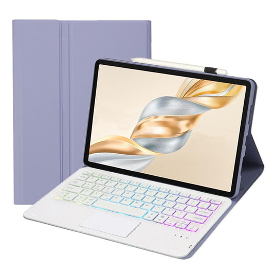 For Honor Pad X9 Pro 11.5 AH28-AS Ultra-thin Detachable Backlight Bluetooth Keyboard Leather Tablet Case with Touchpad(Lavender White) - Huawei Keyboard by buy2fix | Online Shopping UK | buy2fix