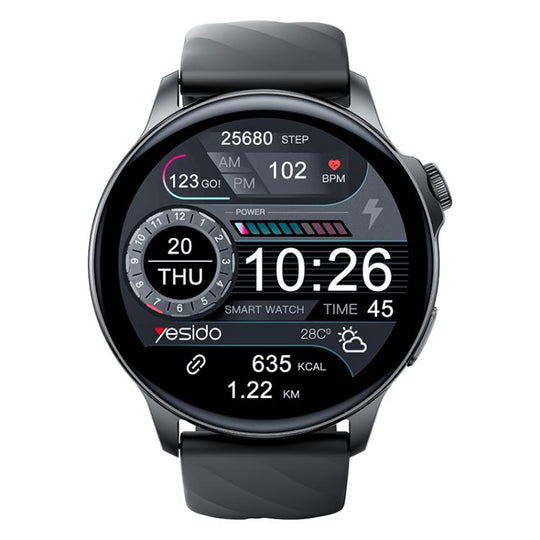 Yesido IO29 Waterproof Smart BT Watch, 1.39 inch Screen, Support BT Call / Heart Rate(Black)