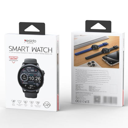 Yesido IO29 Waterproof Smart BT Watch, 1.39 inch Screen, Support BT Call / Heart Rate(Black) - Smart Watches by Yesido | Online Shopping UK | buy2fix