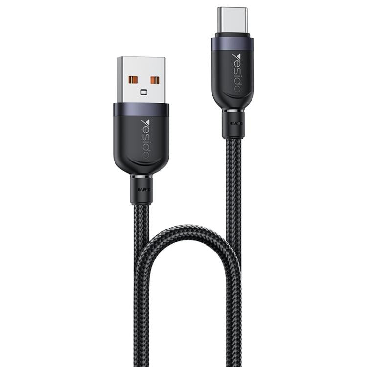 Yesido 3A USB to Type-C Fast Charging Cable, Length:1.2m(Black) - USB-C & Type-C Cable by Yesido | Online Shopping UK | buy2fix