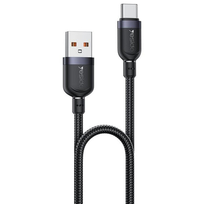 Yesido 3A USB to Type-C Fast Charging Cable, Length:1.2m(Black) - USB-C & Type-C Cable by Yesido | Online Shopping UK | buy2fix