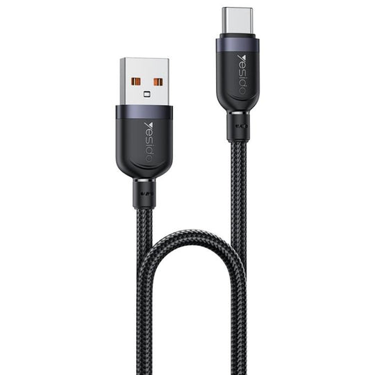Yesido 3A USB to Type-C Fast Charging Cable, Length:1.2m(Black)