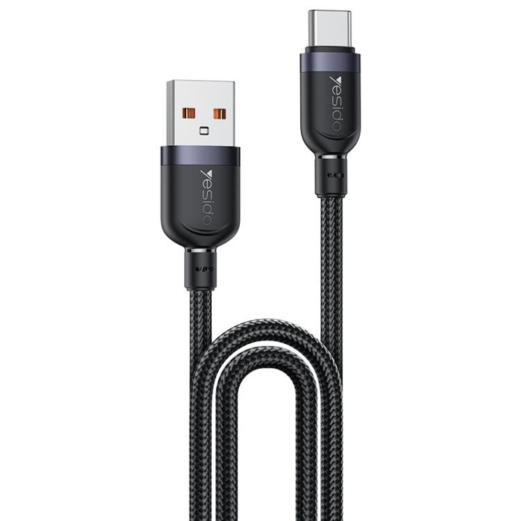 Yesido 3A USB to Type-C Fast Charging Cable, Length:2m(Black) - USB-C & Type-C Cable by Yesido | Online Shopping UK | buy2fix