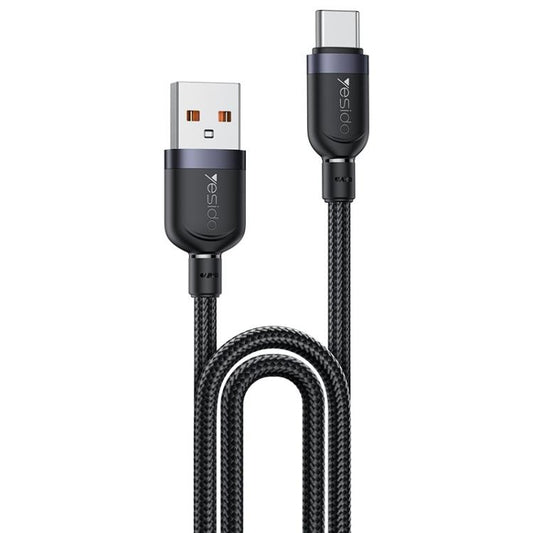 Yesido 3A USB to Type-C Fast Charging Cable, Length:2m(Black) - USB-C & Type-C Cable by Yesido | Online Shopping UK | buy2fix