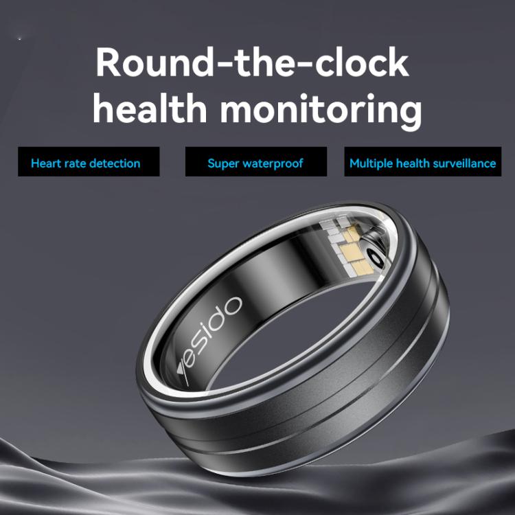 Yesido IO32 Health Monitor Smart Ring, Support Body Temperature / Heart Rate / Blood Pressure / Female Physiological Reminder, Size:68mm Inner Circumference(Black) - Smart Rings / Smart Telephones by Yesido | Online Shopping UK | buy2fix