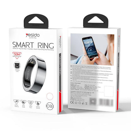 Yesido IO33 Health Monitor Smart Ring, Support Body Temperature / Heart Rate / Blood Pressure / Female Physiological Reminder, Size:57mm Inner Circumference(Black) - Smart Rings / Smart Telephones by Yesido | Online Shopping UK | buy2fix