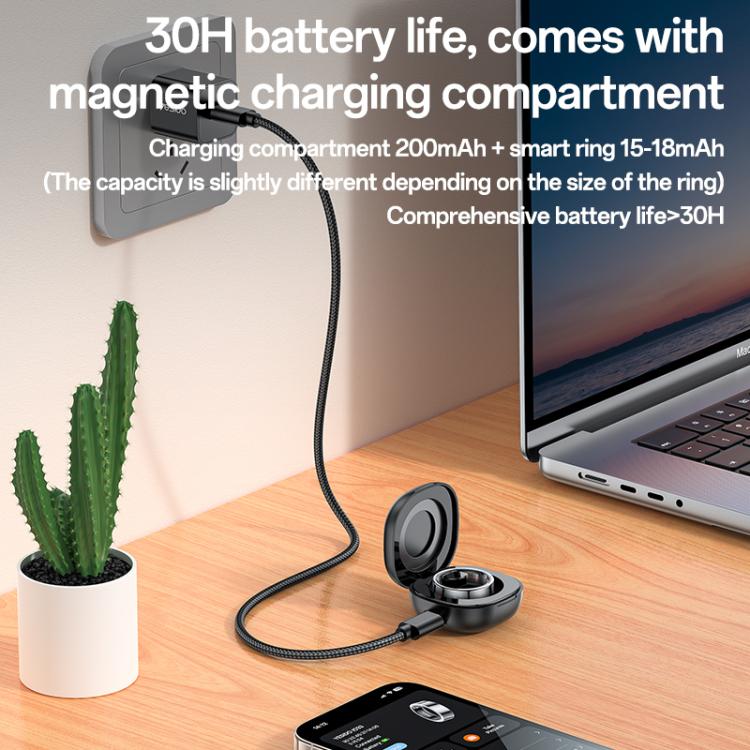 Yesido IO33 Health Monitor Smart Ring, Support Body Temperature / Heart Rate / Blood Pressure / Female Physiological Reminder, Size:60mm Inner Circumference(Black) - Smart Rings / Smart Telephones by Yesido | Online Shopping UK | buy2fix