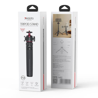 Yesido SF26 Ball Head Telescopic Tripod(Black) - Selfie Sticks by Yesido | Online Shopping UK | buy2fix