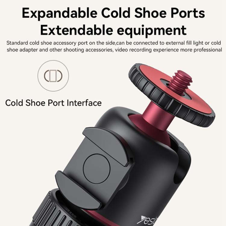 Yesido SF26 Ball Head Telescopic Tripod(Black) - Selfie Sticks by Yesido | Online Shopping UK | buy2fix