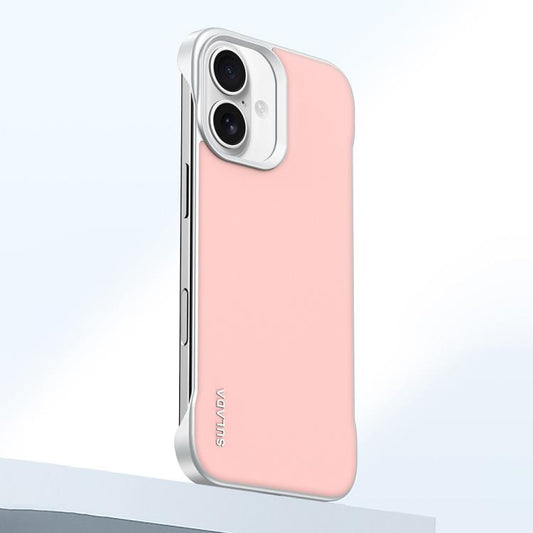 For iPhone 16 SULADA Skin Feel Liquid Leather Shockproof Phone Case(Pink) - iPhone 16 Cases by SULADA | Online Shopping UK | buy2fix