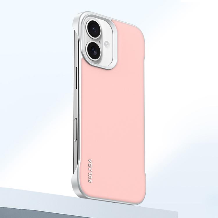 For iPhone 16 Plus SULADA Skin Feel Liquid Leather Shockproof Phone Case(Pink) - iPhone 16 Plus Cases by SULADA | Online Shopping UK | buy2fix