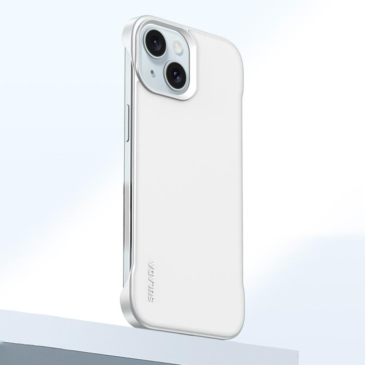 For iPhone 15 SULADA Skin Feel Liquid Leather Shockproof Phone Case(White) - iPhone 15 Cases by SULADA | Online Shopping UK | buy2fix