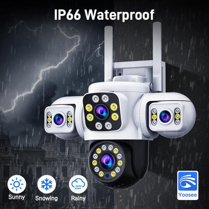2MP HD 360 Degree Panorama 3 Lens IP66 Waterproof Wireless WiFi Camera, Memory:15 Days Memory Card(EU Plug) - Wireless Camera by buy2fix | Online Shopping UK | buy2fix