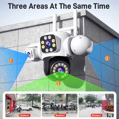 2MP HD 360 Degree Panorama 3 Lens IP66 Waterproof Wireless WiFi Camera, Memory:15 Days Memory Card(US Plug) - Wireless Camera by buy2fix | Online Shopping UK | buy2fix