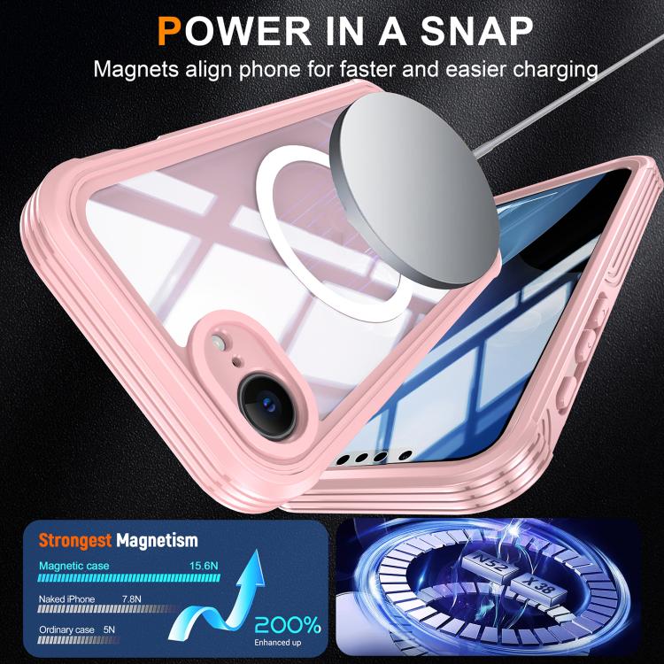 For iPhone 16e RedPepper Tempered Glass MagSafe Phone Case(Pink) - iPhone 16e Cases by RedPepper | Online Shopping UK | buy2fix