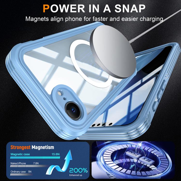 For iPhone 16e RedPepper Tempered Glass MagSafe Phone Case(Blue) - iPhone 16e Cases by RedPepper | Online Shopping UK | buy2fix