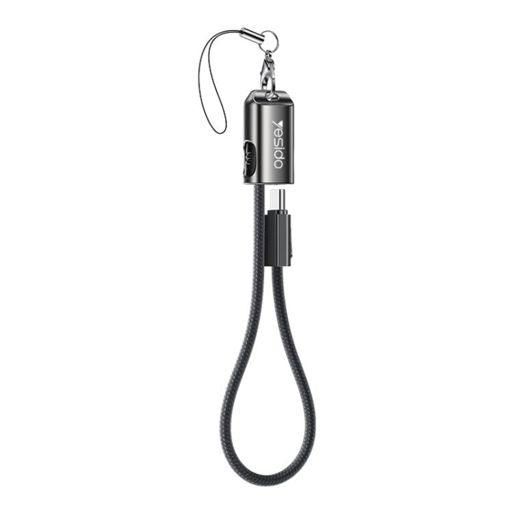 Yesido CA177 Portable Strip PD60W Type-C to Type-C Zinc Alloy Data Cable, Length: 20cm(Black) - USB-C & Type-C Cable by Yesido | Online Shopping UK | buy2fix