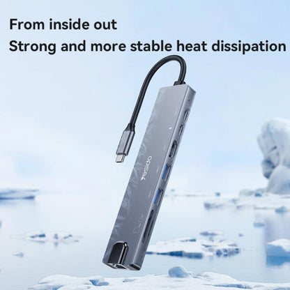 Yesido HB27 8 in 1 Type-C 3.1 Multifunctional HUB Adapter Docking Station(Dark Grey) - USB HUB by Yesido | Online Shopping UK | buy2fix