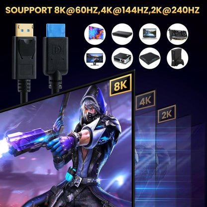DisplayPort 8K DP1.4 Male to Female Connection Cable for Device Testing, Length:1m -  by buy2fix | Online Shopping UK | buy2fix