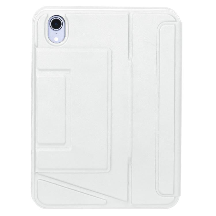 For iPad mini 2024 / mini 6 Holder Floating Detachable Backlight Keyboard Tablet Leather Case with Touchpad(White) - For iPad mini by buy2fix | Online Shopping UK | buy2fix