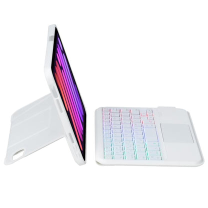 For iPad mini 2024 / mini 6 Holder Floating Detachable Backlight Keyboard Tablet Leather Case with Touchpad(White) - For iPad mini by buy2fix | Online Shopping UK | buy2fix