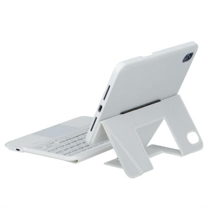 For iPad mini 2024 / mini 6 Holder Floating Detachable Backlight Keyboard Tablet Leather Case with Touchpad(White) - For iPad mini by buy2fix | Online Shopping UK | buy2fix