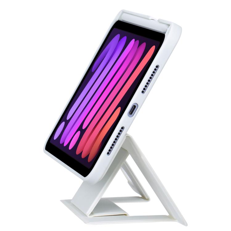For iPad mini 2024 / mini 6 Holder Floating Detachable Backlight Keyboard Tablet Leather Case with Touchpad(White) - For iPad mini by buy2fix | Online Shopping UK | buy2fix