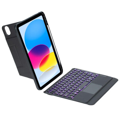 For iPad 2025 / 2022 Holder Floating Detachable Backlight Keyboard Tablet Leather Case with Touchpad(Black) - Universal by buy2fix | Online Shopping UK | buy2fix